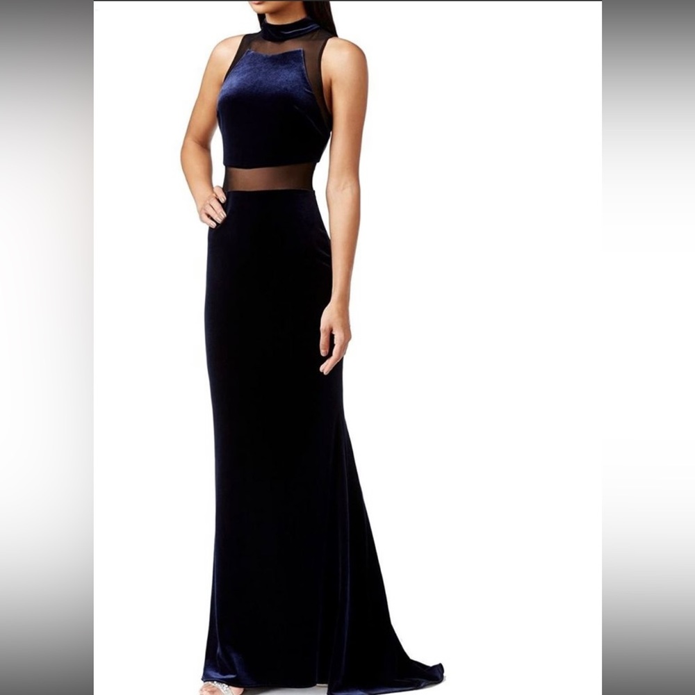 Betsy & Adam Blue velvet dress